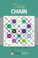 Front cover of Daisy Chain PDF quilt pattern by Christa Quilts featuring a modern floral-inspired quilt design