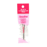 Sewline black ceramic lead refills 0.9mm for fabric marking pencils, 6 count, in hanging bag.