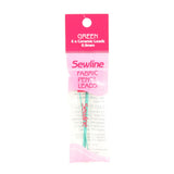 Sewline green ceramic lead refills 0.9mm for fabric marking pencils, 6 count, in hanging bag.