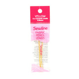Sewline yellow ceramic lead refills 0.9mm for fabric marking pencils, 6 count, in hanging bag.