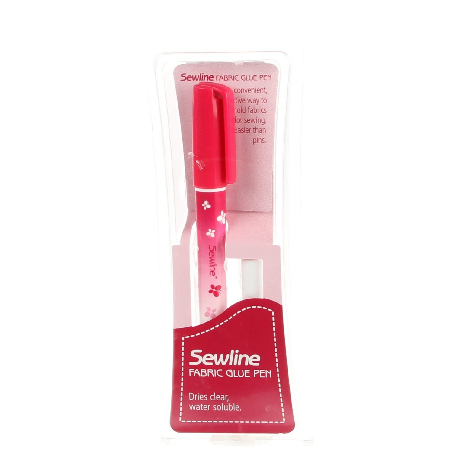 Sewline FAB50012 water soluble blue Fabric Glue Pen for sewing and quilting in package