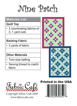 Nine Patch 3-Yard Quilt Pattern by Donna Robertson SKU FC090929-01