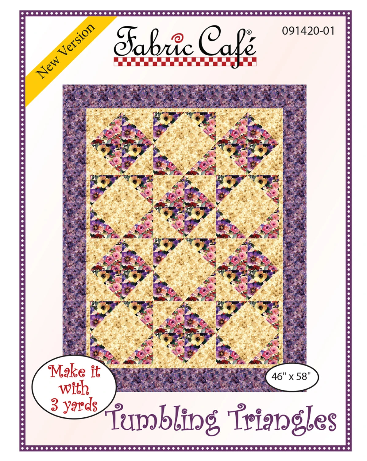 Tumbling Triangles 3-Yard Quilt Pattern by Donna Robertson SKU FC091420-01