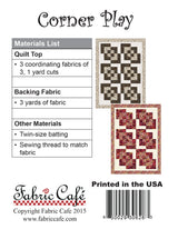 Corner Play 3-Yard Quilt Pattern by Donna Robertson SKU FC091520-01