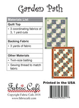 Garden Path 3-Yard Quilt Pattern by Donna Robertson SKU FC092125-01