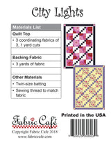 City Lights 3-Yard Quilt Pattern by Donna Robertson SKU FC092129-01