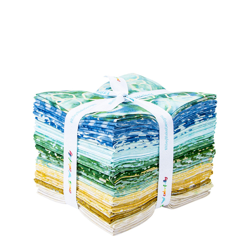 24-Piece Fat Quarter Bundle--Watercolor Daisies Expression Batiks by Riley Blake Designs SKU FQ-23246-24