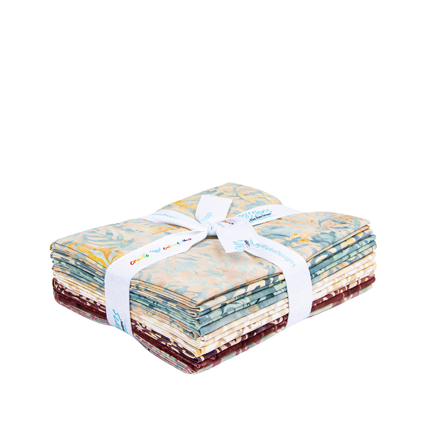 9-Piece Fat Quarter Bundle - Floral Grid - Old China Expressions Batiks by Riley Blake Designs SKU FQ-23465B-9