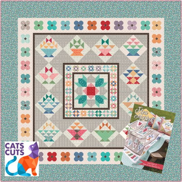 Queen Sized Quilt Kit--Flea Market by Lori Holt of Bee in My Bonnet--Bee Dots Colorway