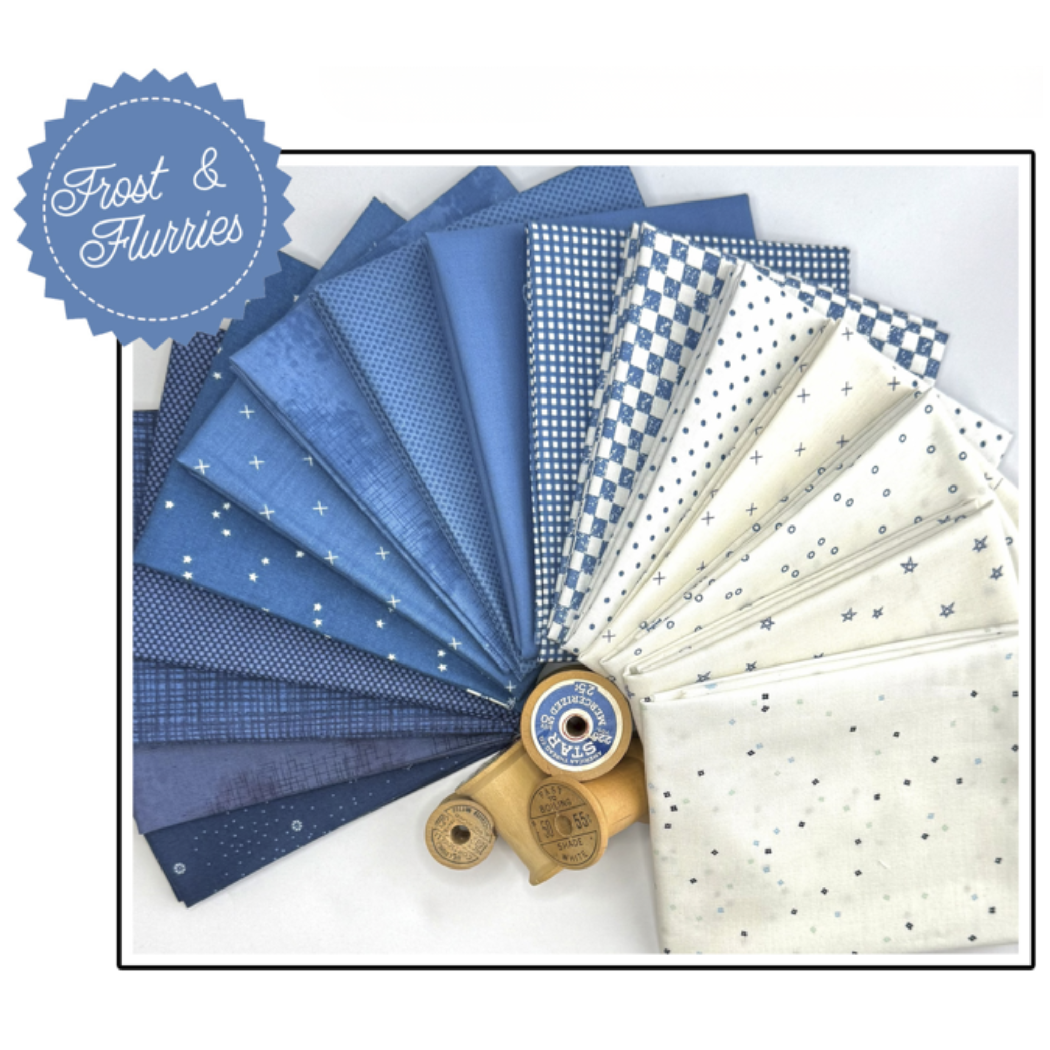 16-Piece Fabric Bundles - Frost & Flurries Featuring Riley Blakes Designs Basics
