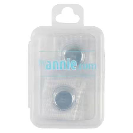 A retail package of ByAnnie HAR-MAG-N-TWO sew-in magnets containing two pairs of vinyl-wrapped 14mm magnetic snaps.