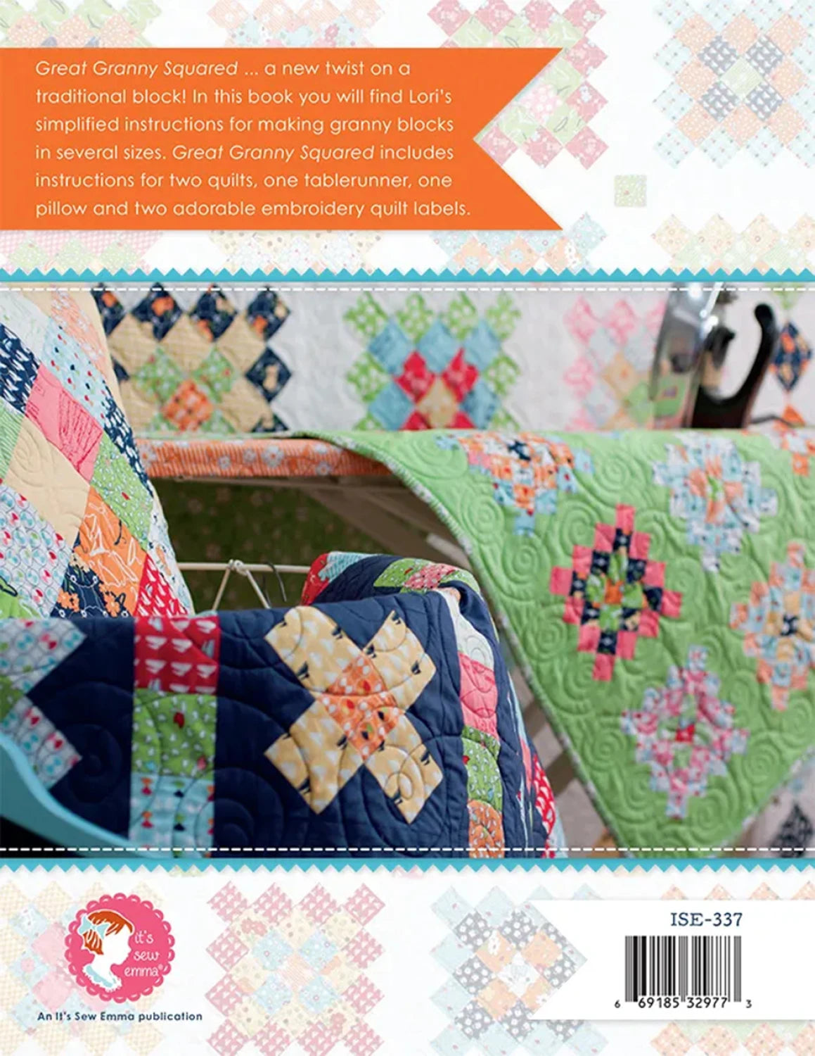 Great Granny Squared 72" x 85" Quilt Pattern Book by Lori Holt of Bee My Bonnet for It's Sew Emma