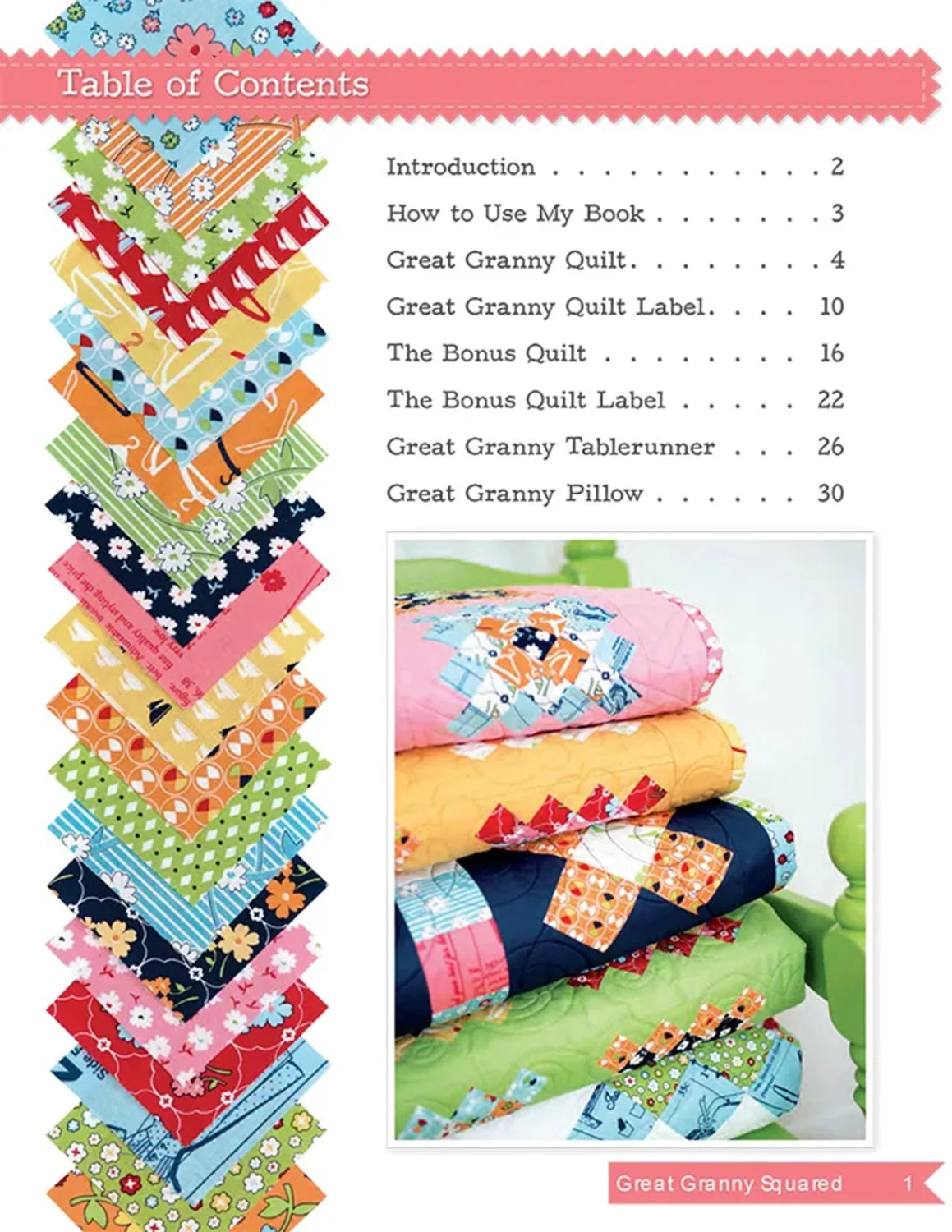 Great Granny Squared 72" x 85" Quilt Pattern Book by Lori Holt of Bee My Bonnet for It's Sew Emma