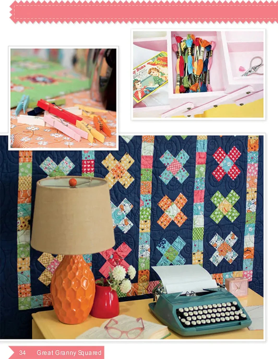 Great Granny Squared 72" x 85" Quilt Pattern Book by Lori Holt of Bee My Bonnet for It's Sew Emma
