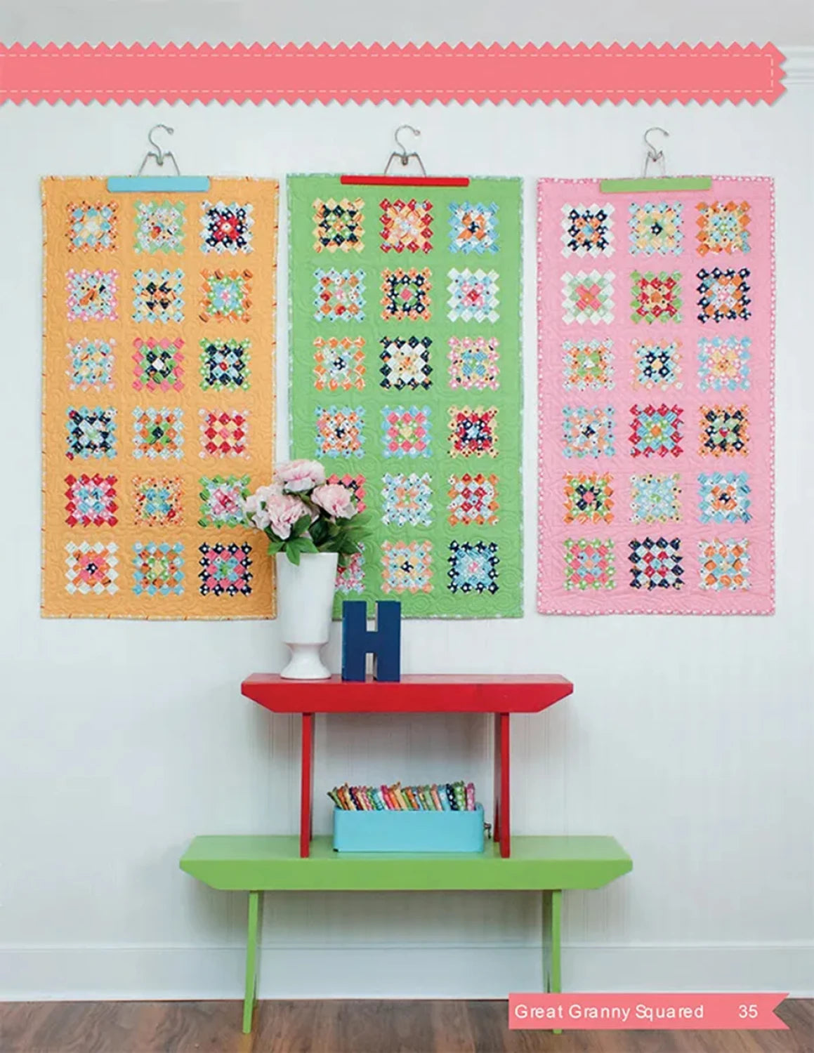 Great Granny Squared 72" x 85" Quilt Pattern Book by Lori Holt of Bee My Bonnet for It's Sew Emma