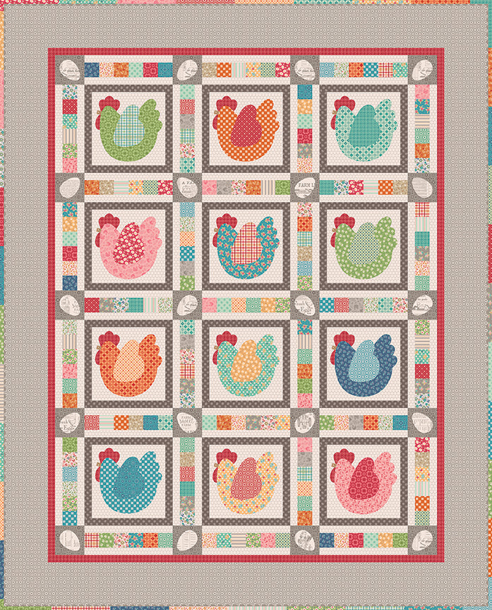 The Hen House Quilt Kit by Lori Holt Featuring Farmer's Daughter Fabrics