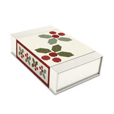 The keppsake box  with band for the KT-17661 Christmas Greetings Holly-Day Cheer table runner kit