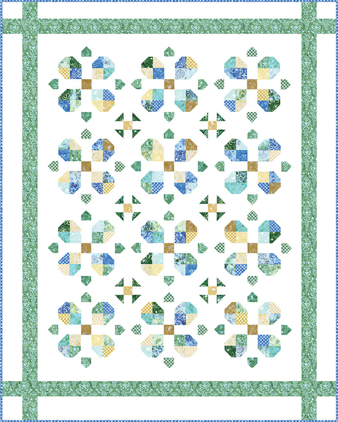 Watercolor Daisies Quilt Pattern by Beverly McCullough for Flamingo Toes