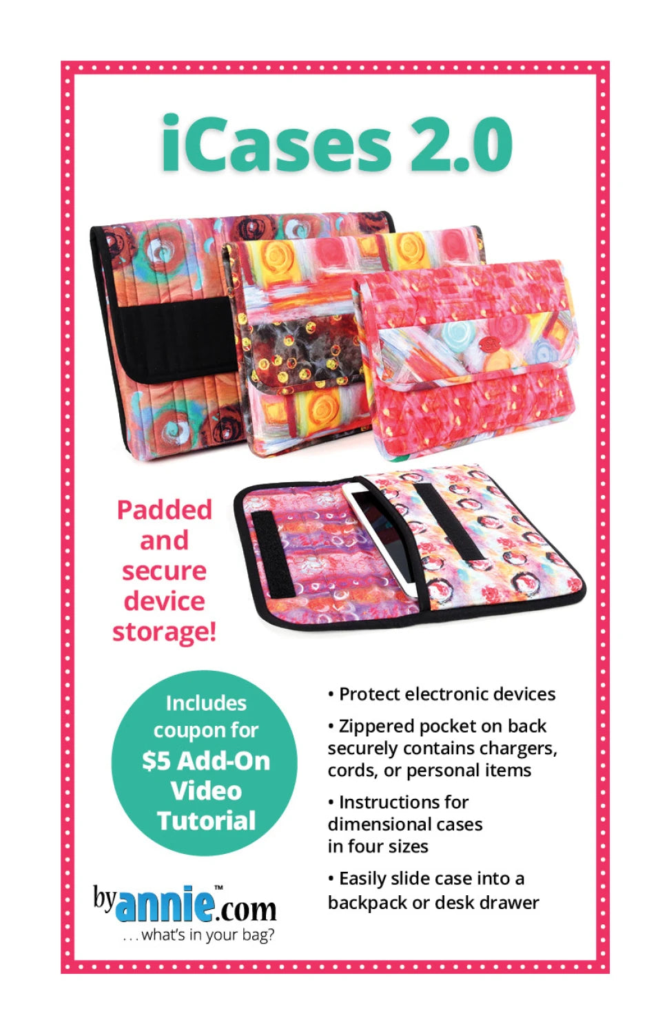 ByAnnie iCases 2.0 PBA218-2 electronic device case sewing pattern