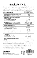 ByAnnie Back At Ya 2.1 Mini Backpack Sewing Pattern (PBA226-2.1)