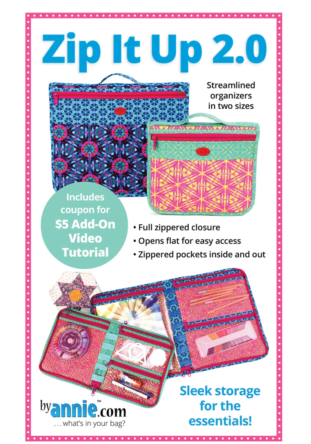 ByAnnie Zip It Up 2.0 PBA252-2 zippered organizer sewing pattern