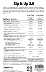 ByAnnie Zip It Up 2.0 PBA252-2 zippered organizer sewing pattern list of required supplies