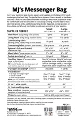 Supply list for ByAnnie MJ’s Messenger Bag PBA261 sewing pattern