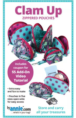 ByAnnie™ Clam Up Zippered Pouches Pattern (PBA275)