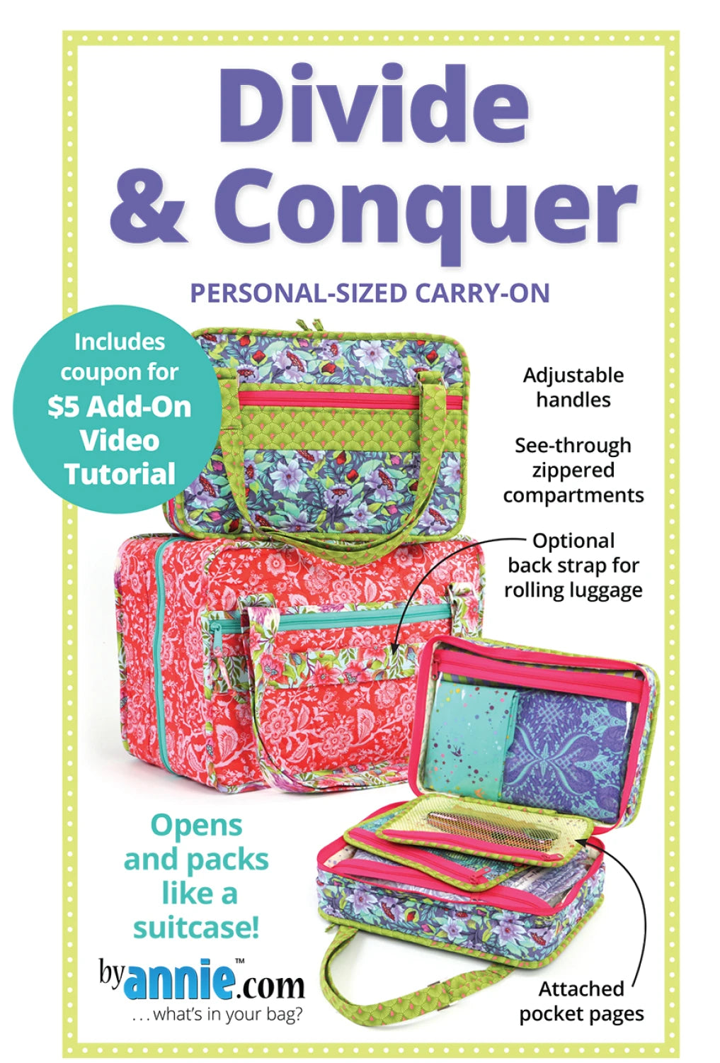 ByAnnie Divide & Conquer PBA276 travel organizer sewing pattern