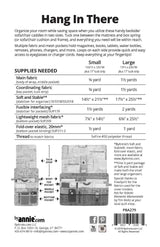 Supply list for ByAnnie Hang In There PBA279 bedside chair organizer sewing pattern
