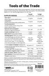 Supplies list for ByAnnie Tools of the Trade PBA294 portfolio organizer sewing pattern