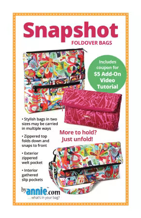 ByAnnie™ Snapshot Foldover Bag Pattern - 2 Sizes (PBA299)