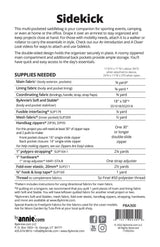 Supplies list for ByAnnie Sidekick PBA300 saddlebag organizer sewing pattern