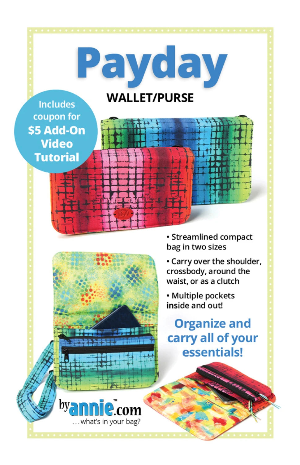ByAnnie Payday PBA302 wallet purse sewing pattern