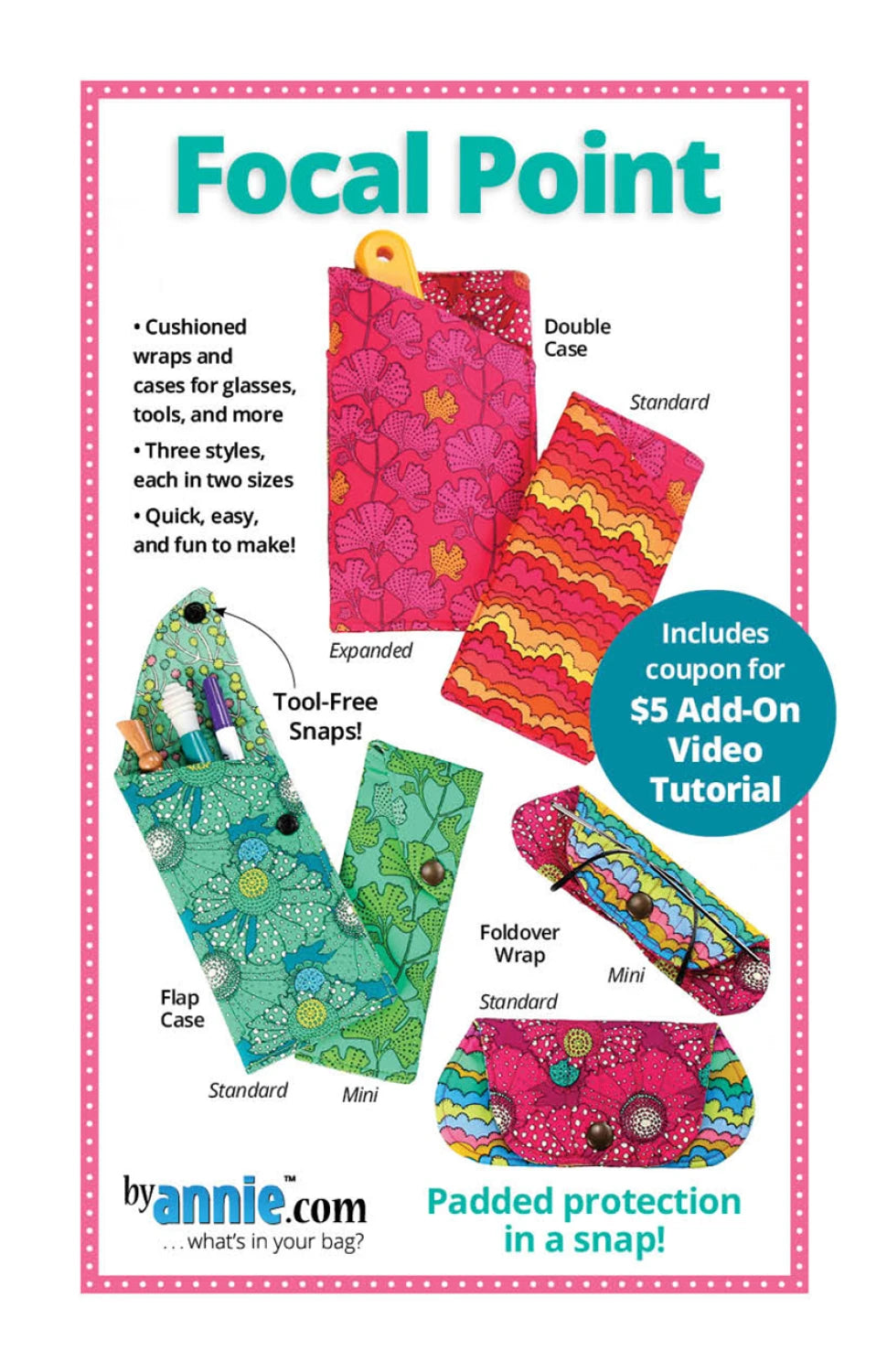 ByAnnie Focal Point PBA318 padded glasses case sewing pattern