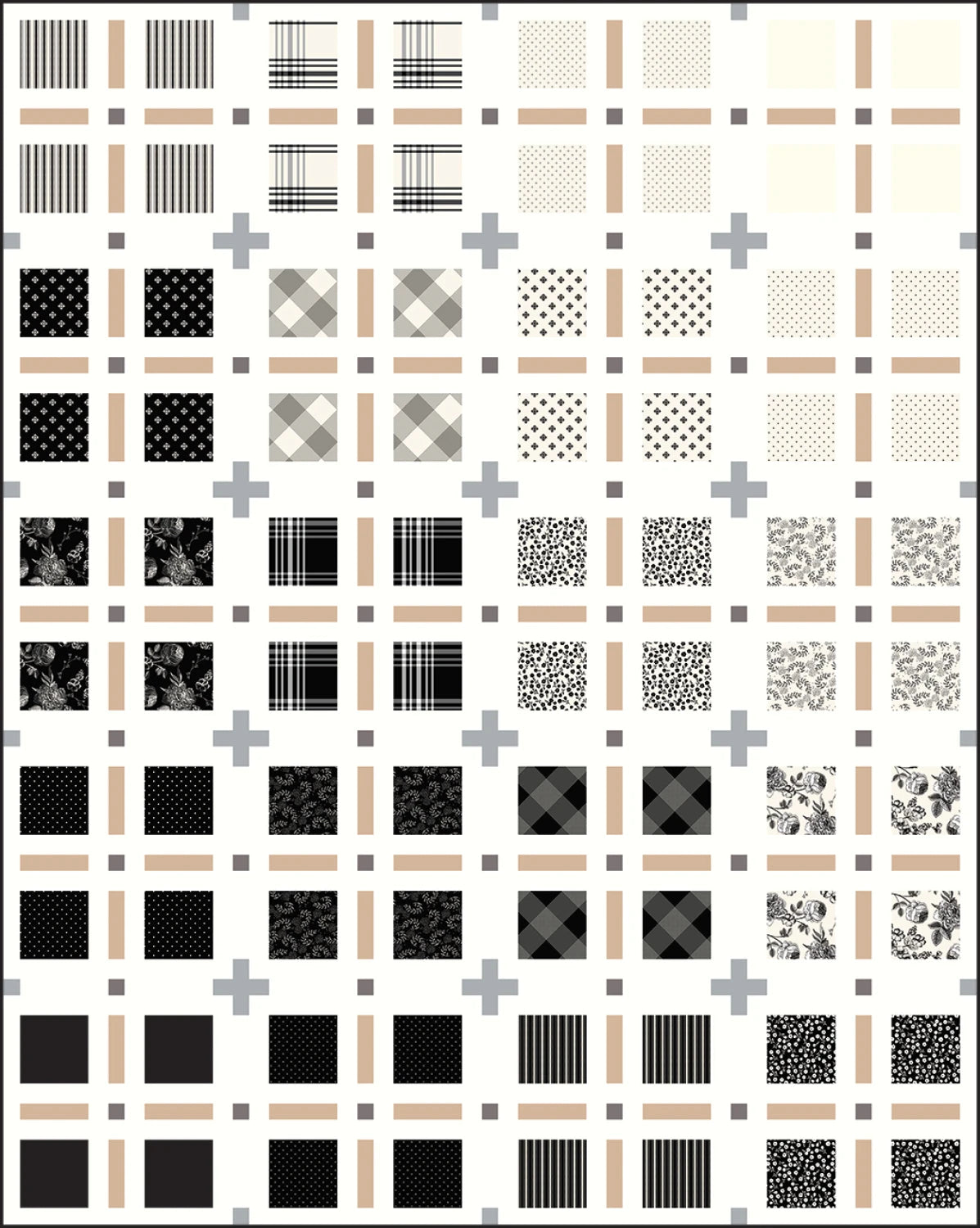Plaid Plus Quilt Pattern by Allie Perry of Taren Studios