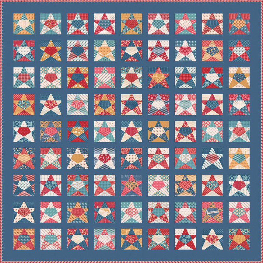 Paper Stars Quilt Kit by Lori Holt featuring Americana