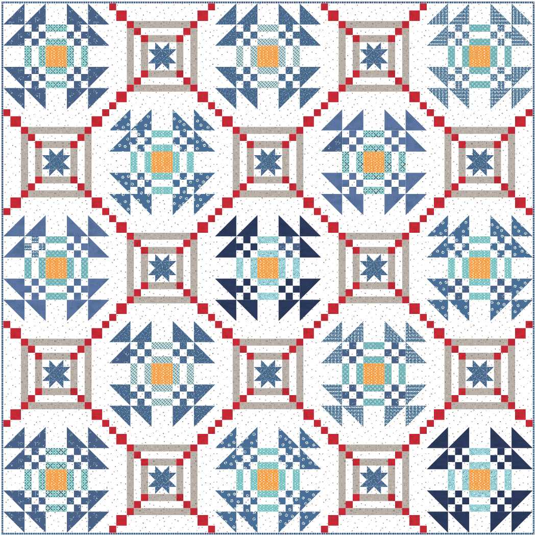Patriot Dreams Quilt Kit featuring fabrics by Lori Holt