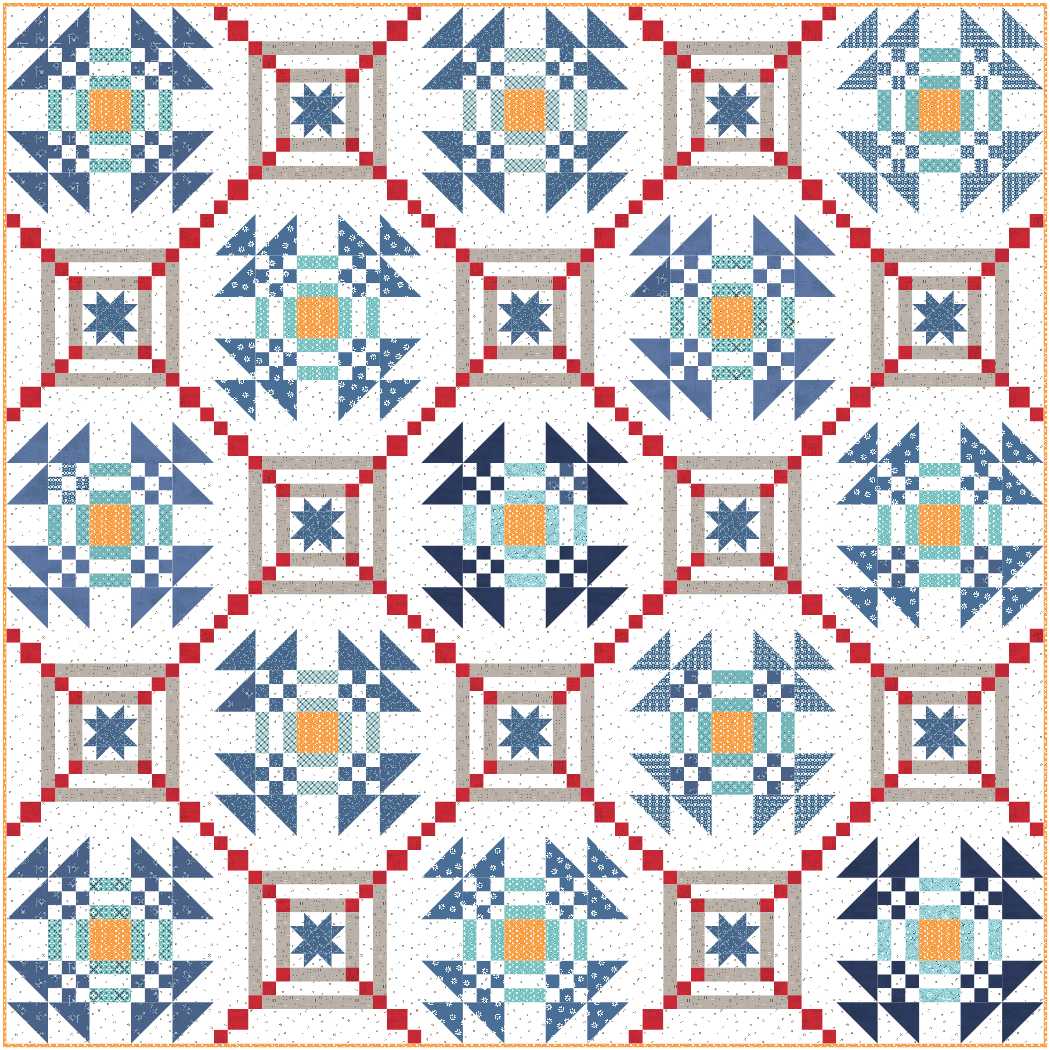 Patriot Dreams Quilt Kit featuring fabrics by Lori Holt