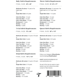 Fabric requirements chart for different quilt sizes with text and a barcode on a white background for Plaid Plus Quilt Pattern.