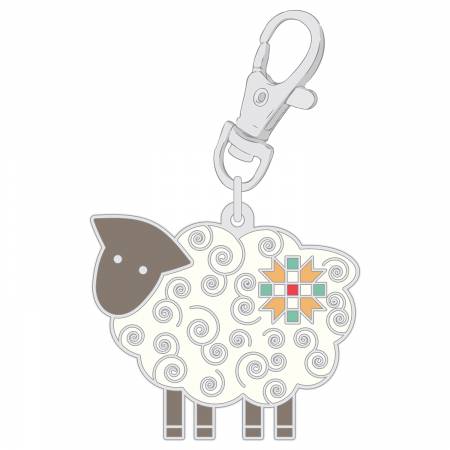 Lori Holt Enamel Happy Charm/Zipper Pull Home Town--Happy Sheep SKU ST-31082
