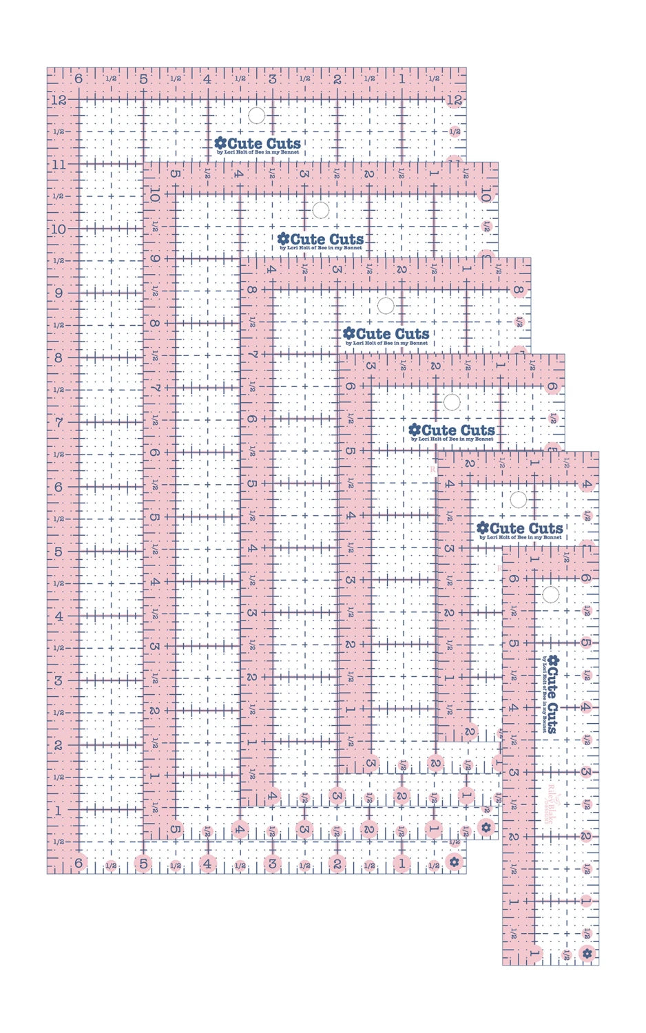 Lori Holt Cute Cuts Trim-It 5-Ruler Rectangular Set  STRU-6020