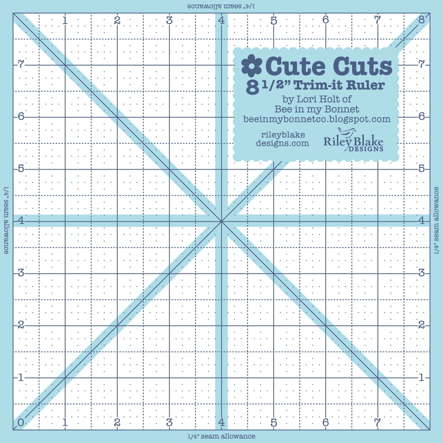 Lori Holt Cute Cuts Trim-It Ruler - 8-1/2-inches Square  STTI-5529