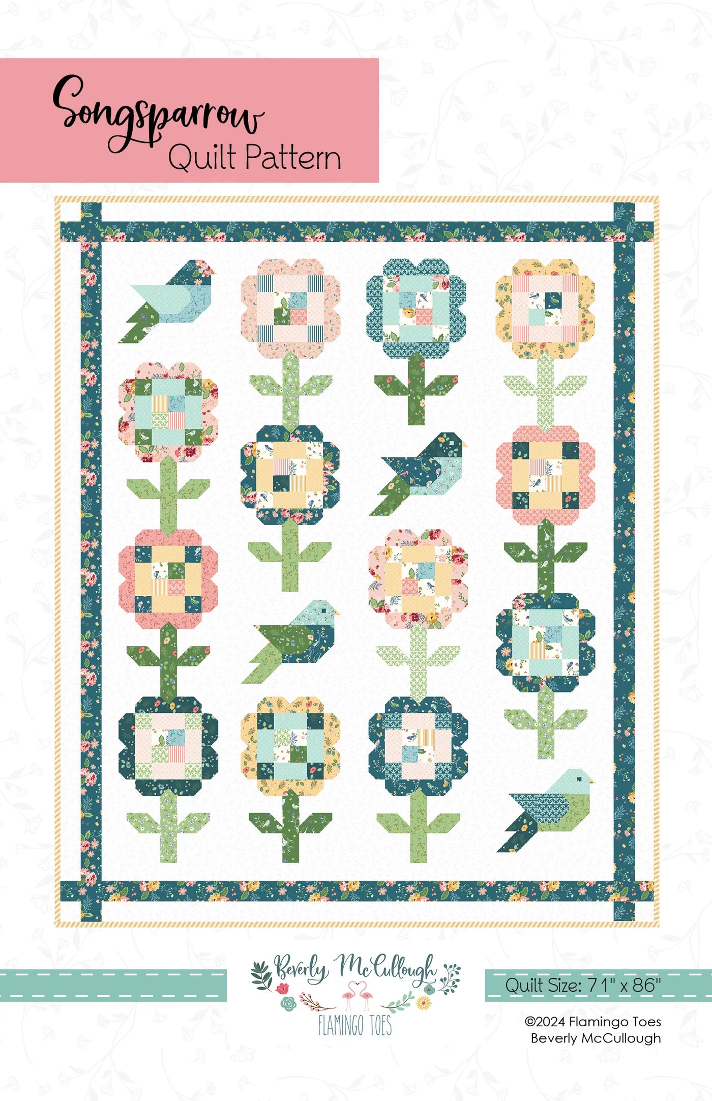 Songsparrow Quilt Pattern by Beverly McCullough for Flamingo Toes