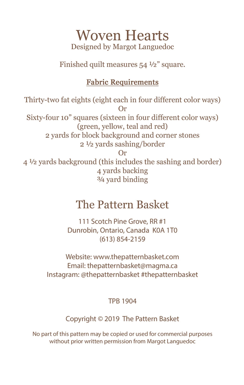 Woven Hearts Quilt Pattern by Margot Languedoc of The Pattern Basket