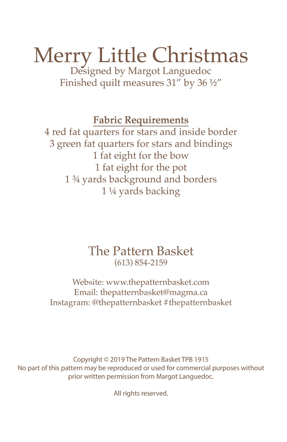 Merry Little Christmas Quilt Pattern by Margot Languedoc of The Pattern Basket