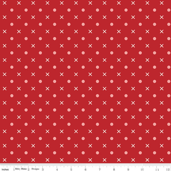Backing Bundle for Bee Dots Paper Hearts Quilt--Schoolhouse Red