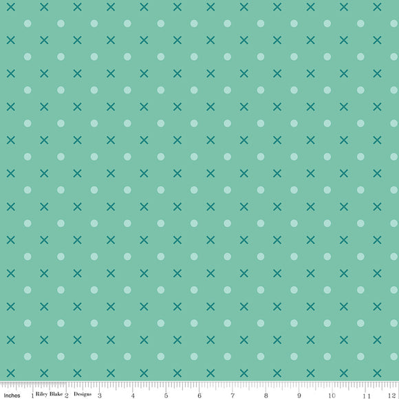 Bee Dots Wide Quilt Backing Fabric SKU WB14183-SEAGLASS