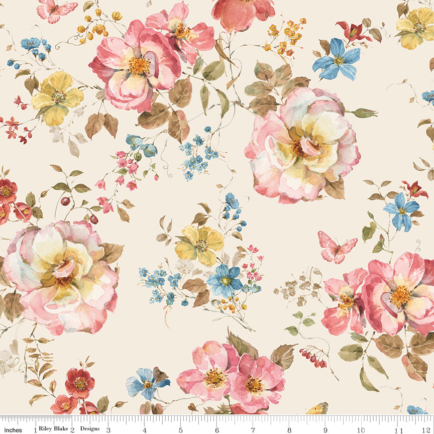 Countryside Floral Wide Quilt Backing SKU #WB14538-SAND