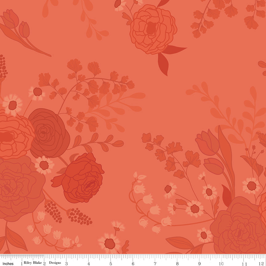 First Blooms Wide Quilt Backing Fabric by Heather Peterson for Riley Blake Designs Tonal Floral - WB16331 - 3 Colorways